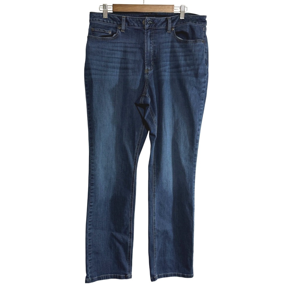LL Bean BeanFlex Straight Leg Favorite Fit Jeans Blue 16 M/T 507467